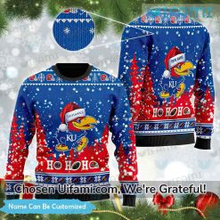 Custom KU Ugly Christmas Sweater Spirited Kansas Jayhawks Gift Best selling