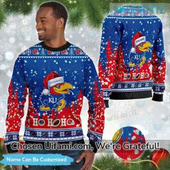 Custom KU Ugly Christmas Sweater Spirited Kansas Jayhawks Gift Exclusive