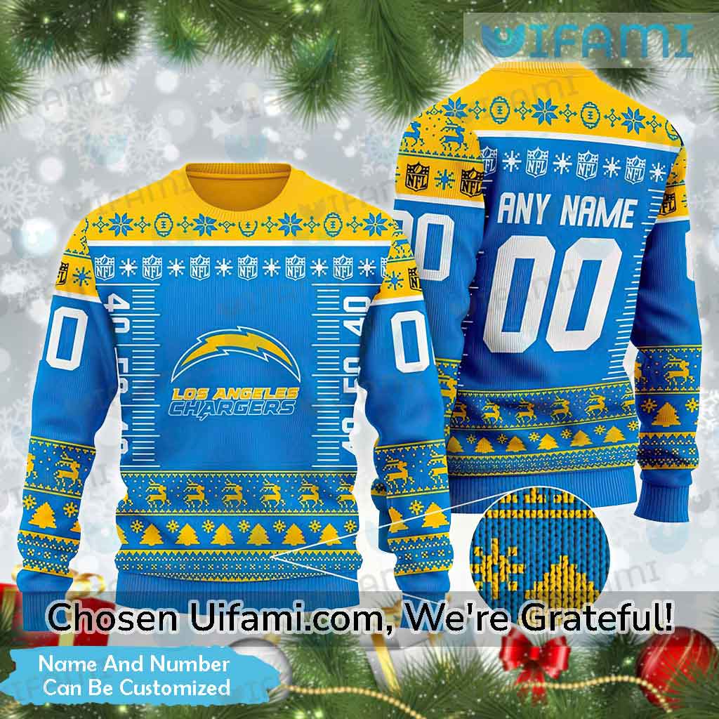 Custom Los Angeles Chargers Ugly Sweater Playful LA Chargers Gift