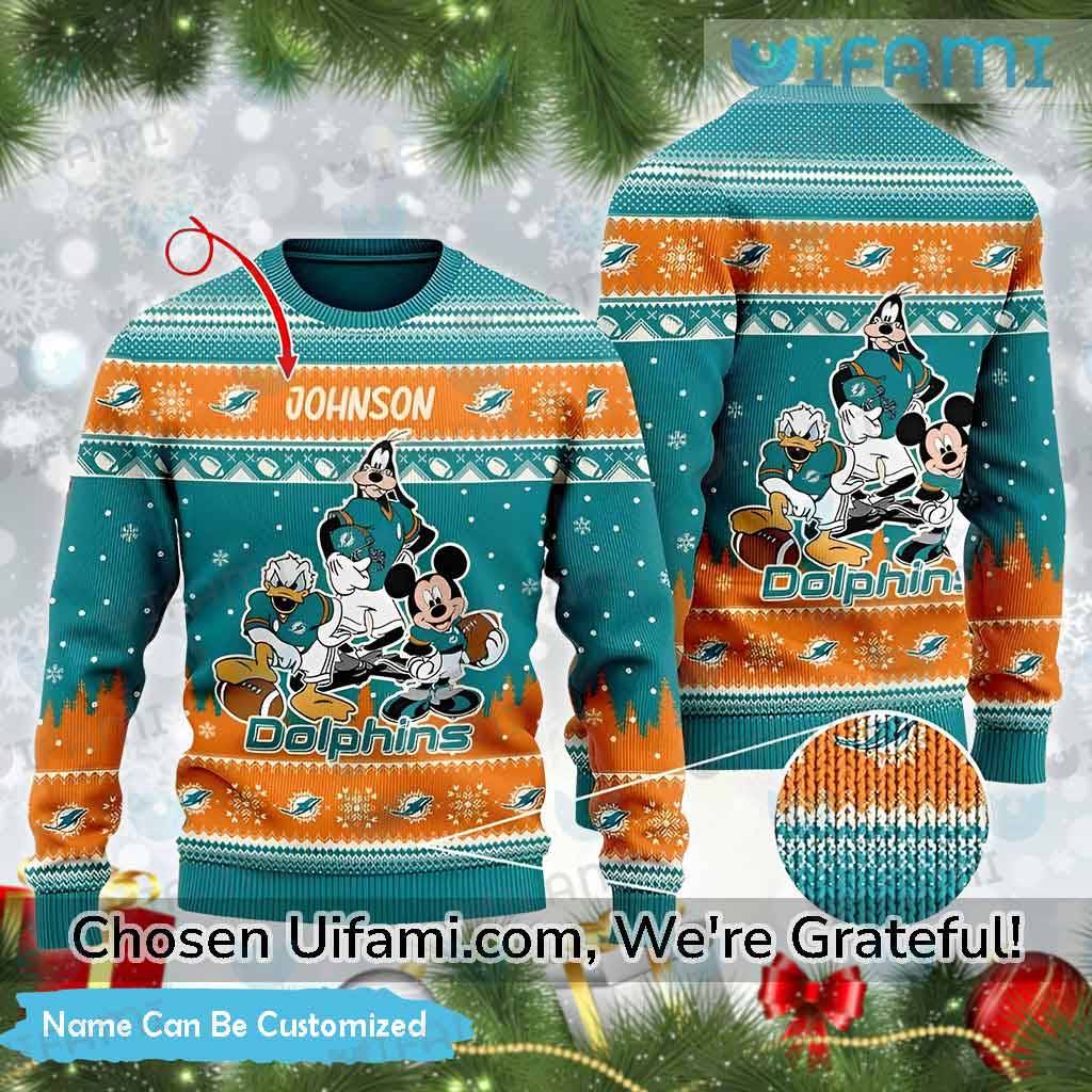 Custom Miami Dolphins Sweater Mickey Goofy Donald Miami Dolphins Gift