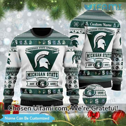 Custom Michigan State Spartans Ugly Sweater Cool Michigan State Gifts