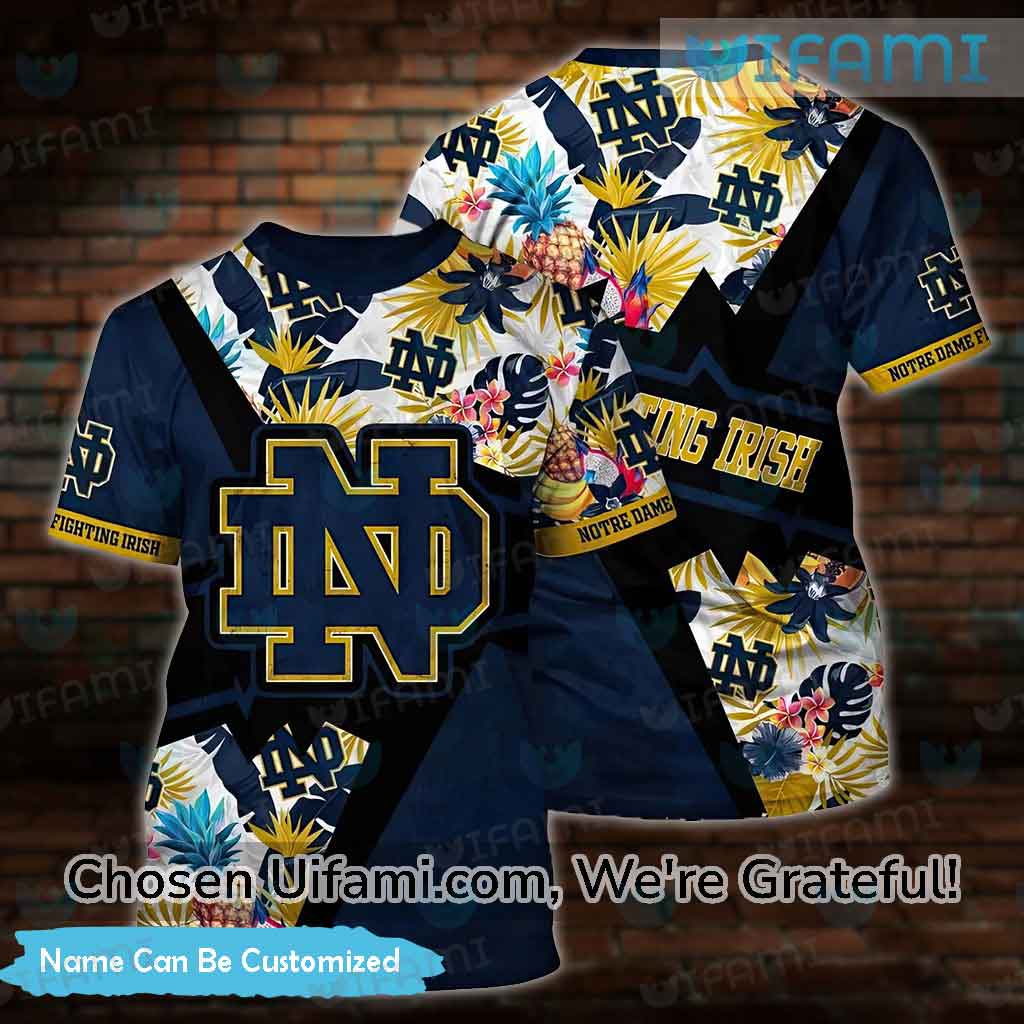 Custom Name Notre Dame Big And Tall Apparel 3D Simple Notre Dame Gift ...