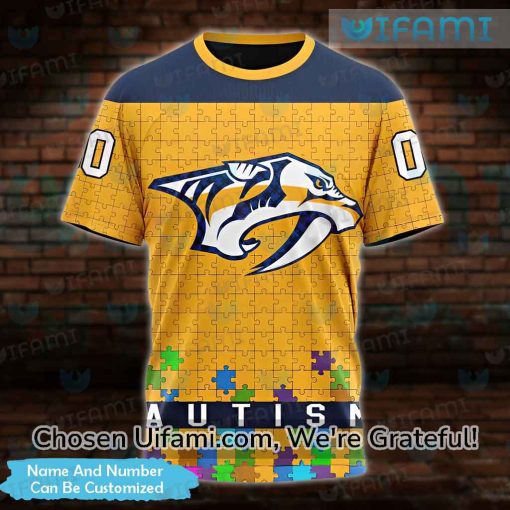 Custom Nashville Predators Youth Shirt 3D Autism Gift