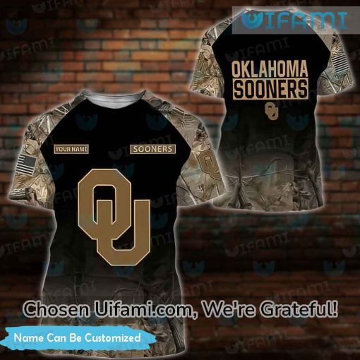 Custom Oklahoma Sooners Youth Apparel 3D Latest Hunting Camo OU Sooners Gifts