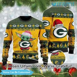 Custom Packers Sweater Unique Baby Yoda Green Bay Packers Gift