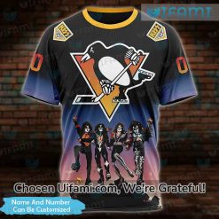 Custom Pittsburgh Penguins Shirts For Sale 3D Kiss Band Gift Exclusive
