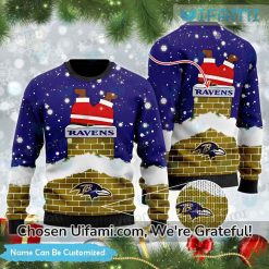 Custom Ravens Christmas Sweater Cheerful Baltimore Ravens Gifts For Him