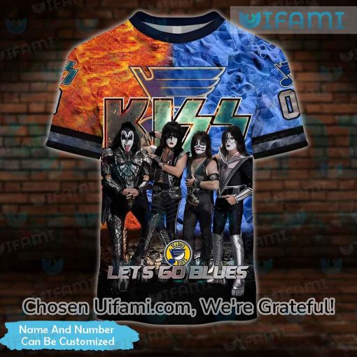 Custom St Louis Blues Tee Shirt 3D Kiss Band Gift