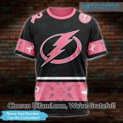 Custom Tampa Bay Lightning T-Shirt 3D Breast Cancer Gift