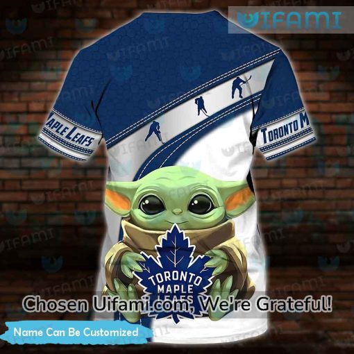 Custom Toronto Maple Leafs Youth Apparel 3D Personalized Baby Yoda Gift