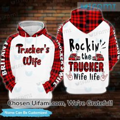 Custom Trucker Wife Hoodie 3D Rockin The Trucker Wife Life Gift