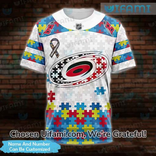 Custom Vintage Carolina Hurricanes Shirt 3D Cheerful Autism Hurricanes Gifts