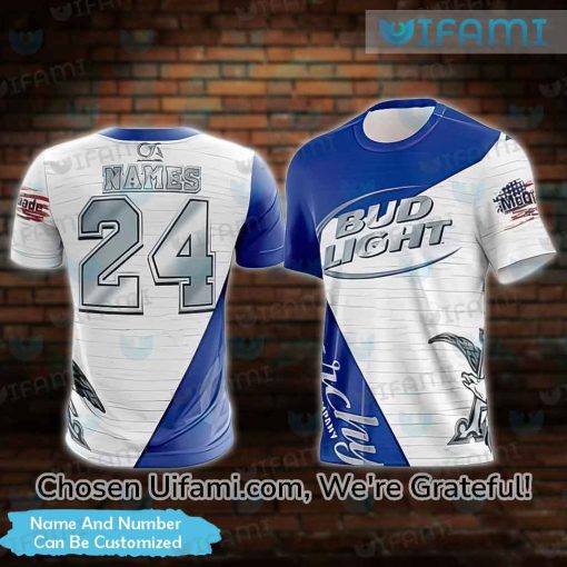 Custom White Bud Light Shirt 3D Brilliant Bud Light Gifts For Her