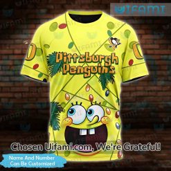 Custom Womens Penguins Shirt 3D SpongeBob Pittsburgh Penguins Gift Best selling