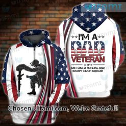 Dad Veteran Hoodie 3D USA Flag Best Gift For Father