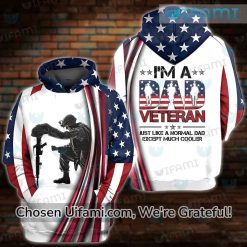 Dad Veteran Hoodie 3D USA Flag Best Gift For Father