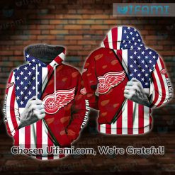 Detroit Red Wings Jersey Hoodie 3D Special USA Flag Gift
