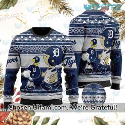 Detroit Tigers Ugly Christmas Sweater Peanuts Detroit Tigers Gift For Him