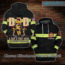 Firefighter Dad Hoodie 3D Sons First Hero Daughters First Love Best Christmas Gift For Dad