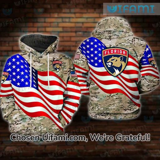 Florida Panthers Jersey Hoodie 3D Bold USA Flag Camo Gift