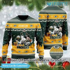 Green Bay Packers Womens Sweater Custom Mickey Goofy Donald Packers Gift For Her