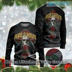 Guns And Roses Christmas Sweater Cheerful Skull Guns N Roses Gift Ideas