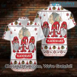 Hilarious Chicago Blackhawks Hawaiian Shirt Gnomes Christmas Gift