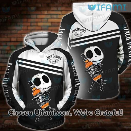 Jack Daniels Zip Up Hoodie 3D Novelty Jack Skellington Gift