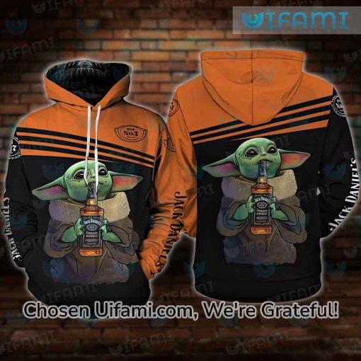 Jack Daniels Zip Up Hoodie 3D Wonderful Baby Yoda Gift