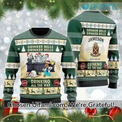 Jameson Whiskey Ugly Christmas Sweater Superior Drinker Bells Jameson Gift
