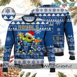 KC Royals Ugly Christmas Sweater Beautiful Baby Yoda Royals Gift Best selling