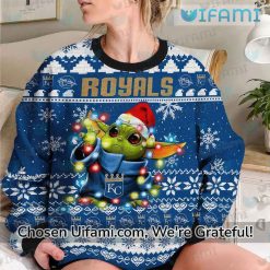 KC Royals Ugly Christmas Sweater Beautiful Baby Yoda Royals Gift Latest Model