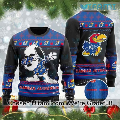 Kansas Jayhawks Ugly Christmas Sweater Outstanding Snoopy Jayhawk Gift
