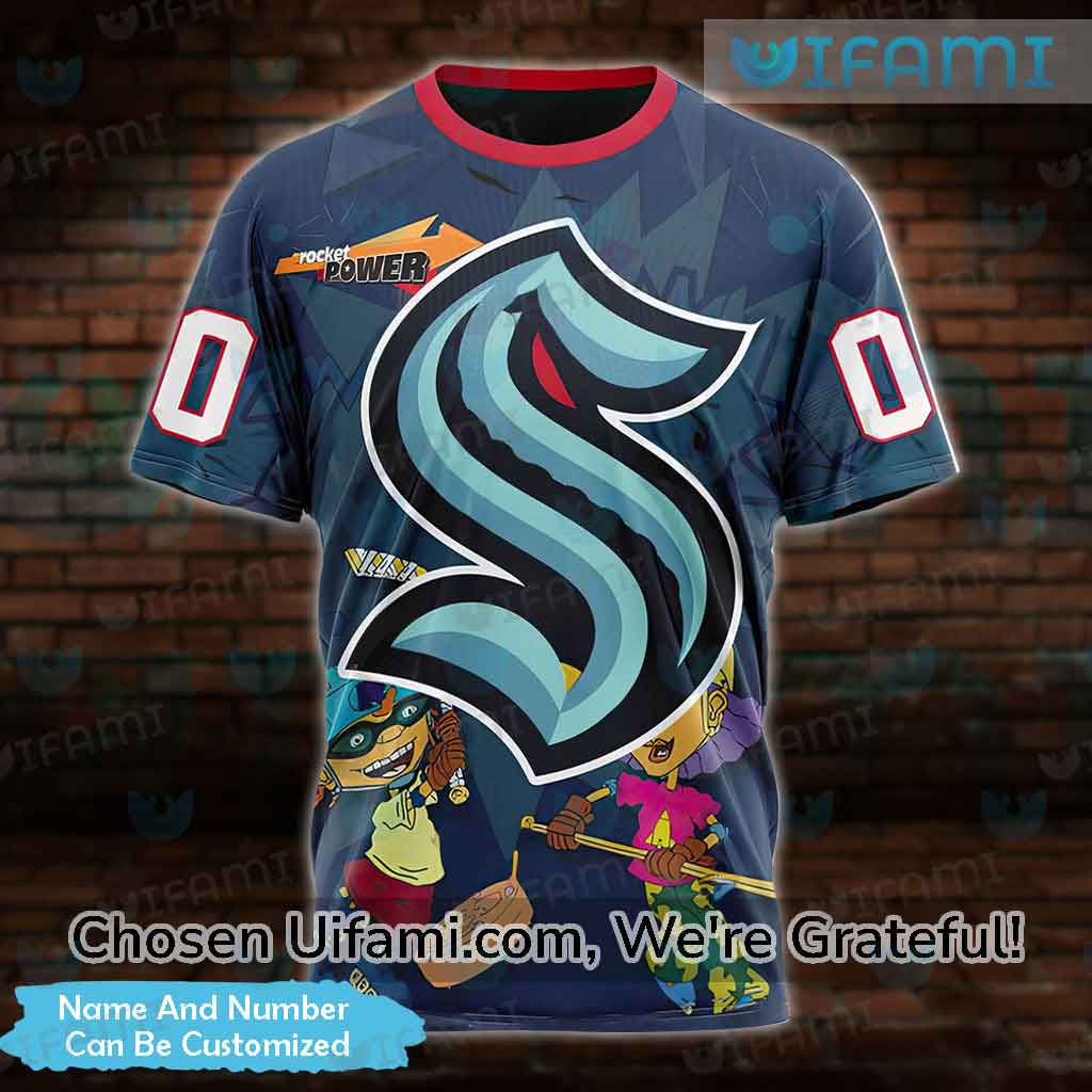 NHL Seattle Kraken Custom Name And Number Rocket Power Over Print 3D Shirt