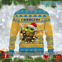 LA Chargers Ugly Christmas Sweater Terrific Baby Yoda Chargers Football Gift