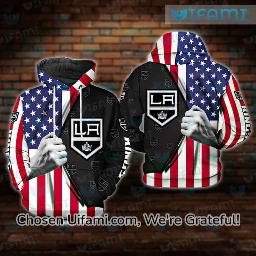 LA Kings Reverse Retro Hoodie 3D Promising USA Flag Gift