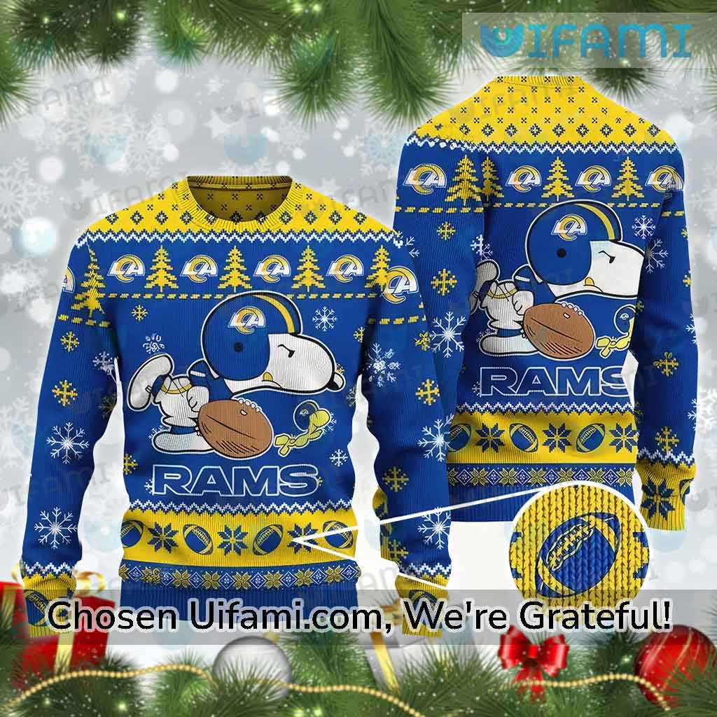 LA Rams Ugly Christmas Sweater Comfortable Snoopy Woodstock Rams Gift Ideas
