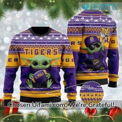 LSU Tigers Sweater Best-selling Baby Yoda Gifts For LSU Fans