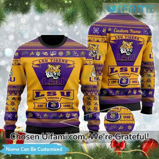 LSU Ugly Christmas Sweater Amazing Personalized LSU Gifts