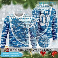 Lions Christmas Sweater Custom Excellent Detroit Lions Gift