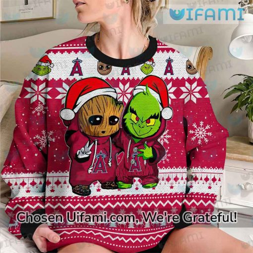 Los Angeles Angels Sweater Colorful Baby Groot Grinch LA Angels Gift