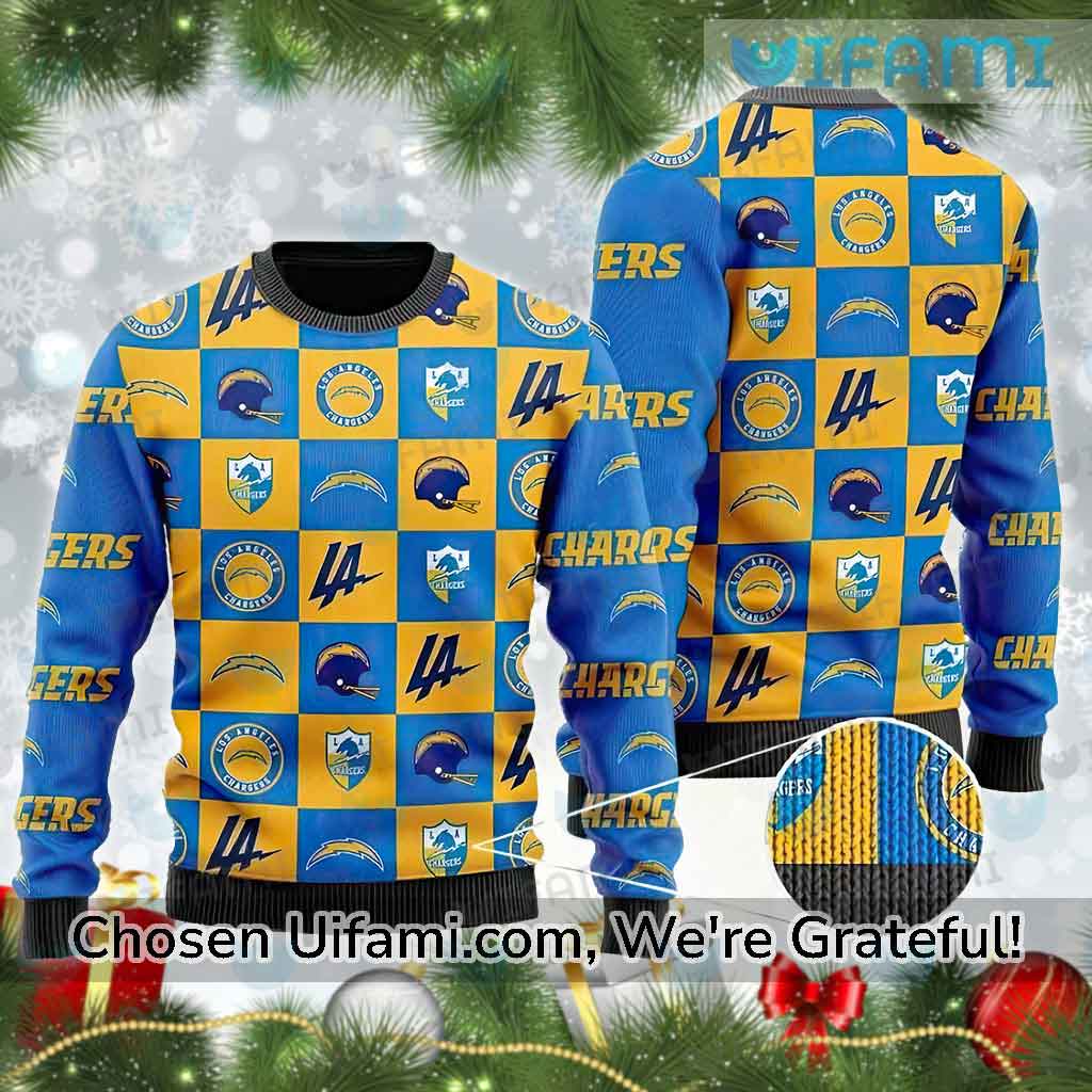 Los Angeles Chargers Dog Family Holiday Ugly Sweater, Size: M