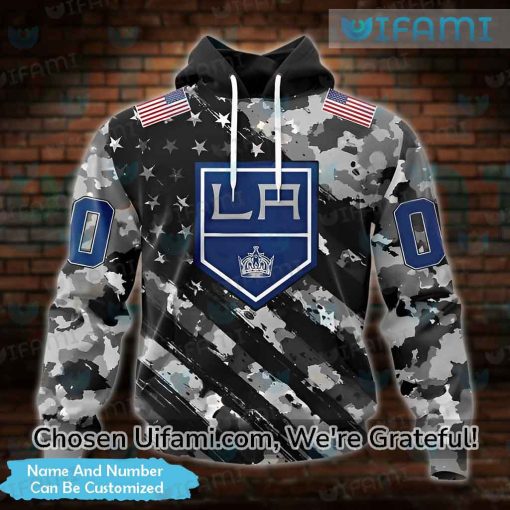 Los Angeles Kings Jersey Hoodie 3D Custom USA Flag Camo Gift