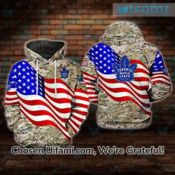 Maple Leafs Zip Up Hoodie 3D Graceful USA Flag Camo Gift