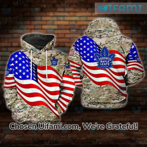 Maple Leafs Zip Up Hoodie 3D Graceful USA Flag Camo Gift