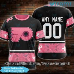 Mens Flyers Shirt 3D Personalized Breast Cancer Philadelphia Flyers Gift Best selling