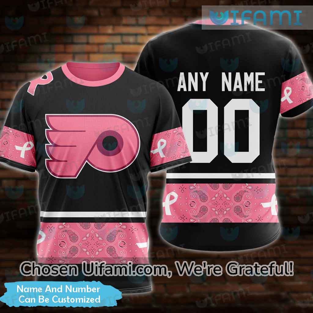 Philadelphia Flyers Custom Name And Number Fight Cancer Hoodie Zip Hoodie  For Fans