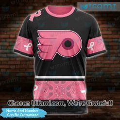 Mens Flyers Shirt 3D Personalized Breast Cancer Philadelphia Flyers Gift
