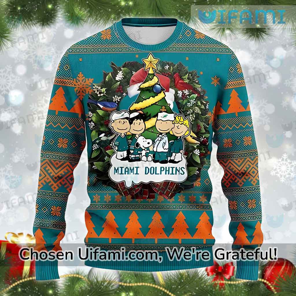 Miami Dolphins Ugly Christmas Sweater Peanuts Miami Dolphins Gift