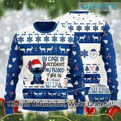 Michelob Ultra Christmas Sweater Stitch My Blood Type Michelob Ultra Gift